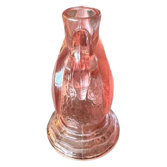 L.E. SMITH Vintage Pink Swan Uranium Glass Candlestick 6” - Picture 3 of 6
